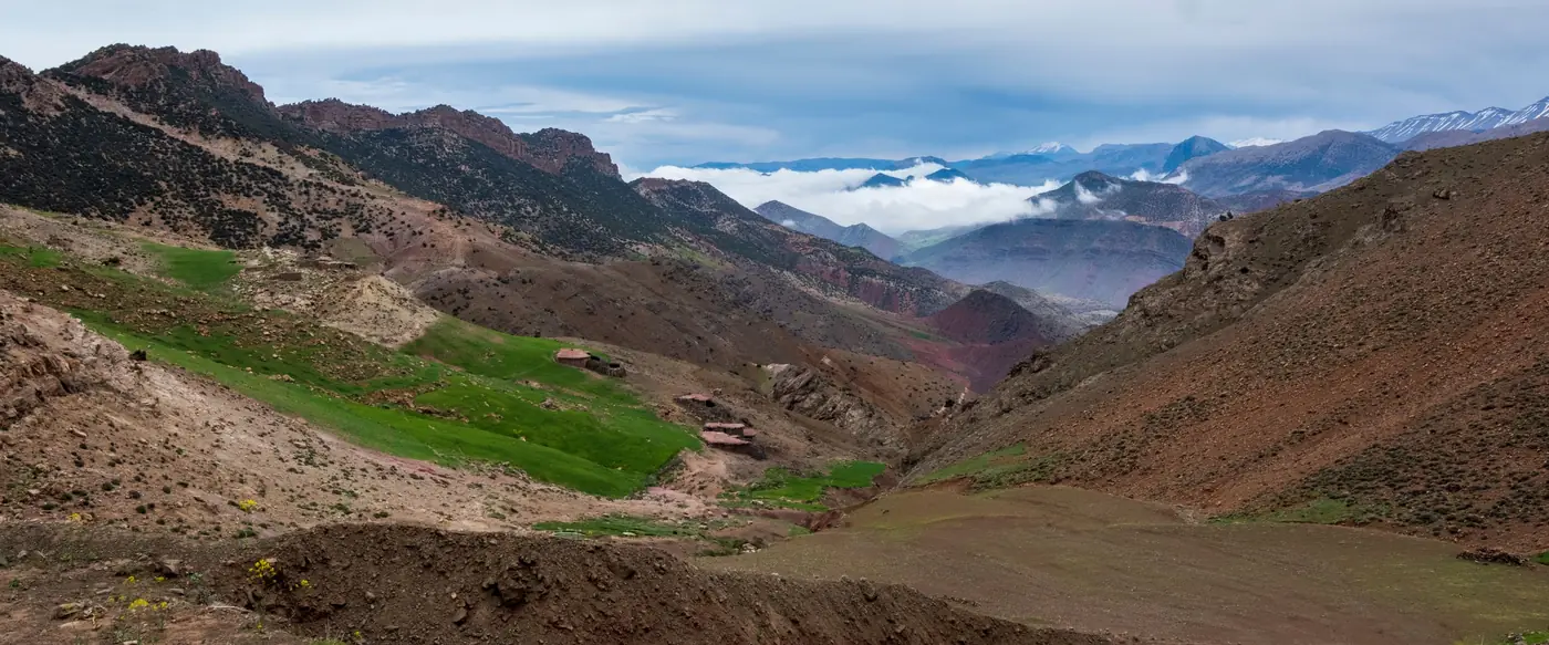 A green valley of the Atlas Mountains